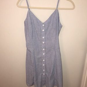 ZAFUL light blue vertical stripe dress